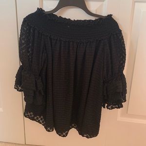 Off the shoulder black blouse